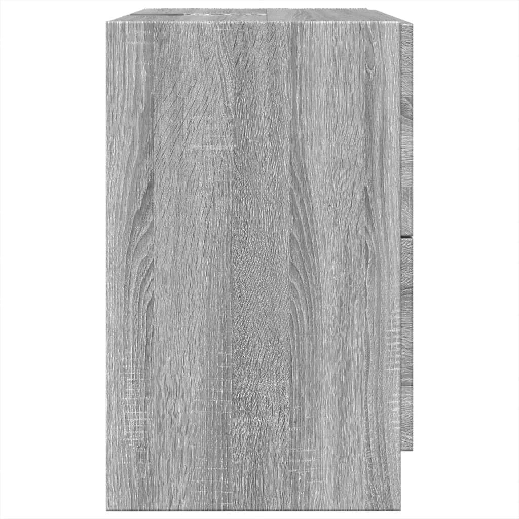 Grey Sonoma Bathroom Sink Cabinet 59x37x59cm Modern Under Sink Vanity Storage
