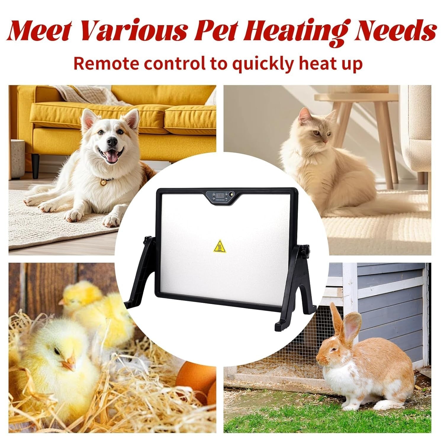 180W Chicken Coop Heater Thermostat Remote Brooder Panel