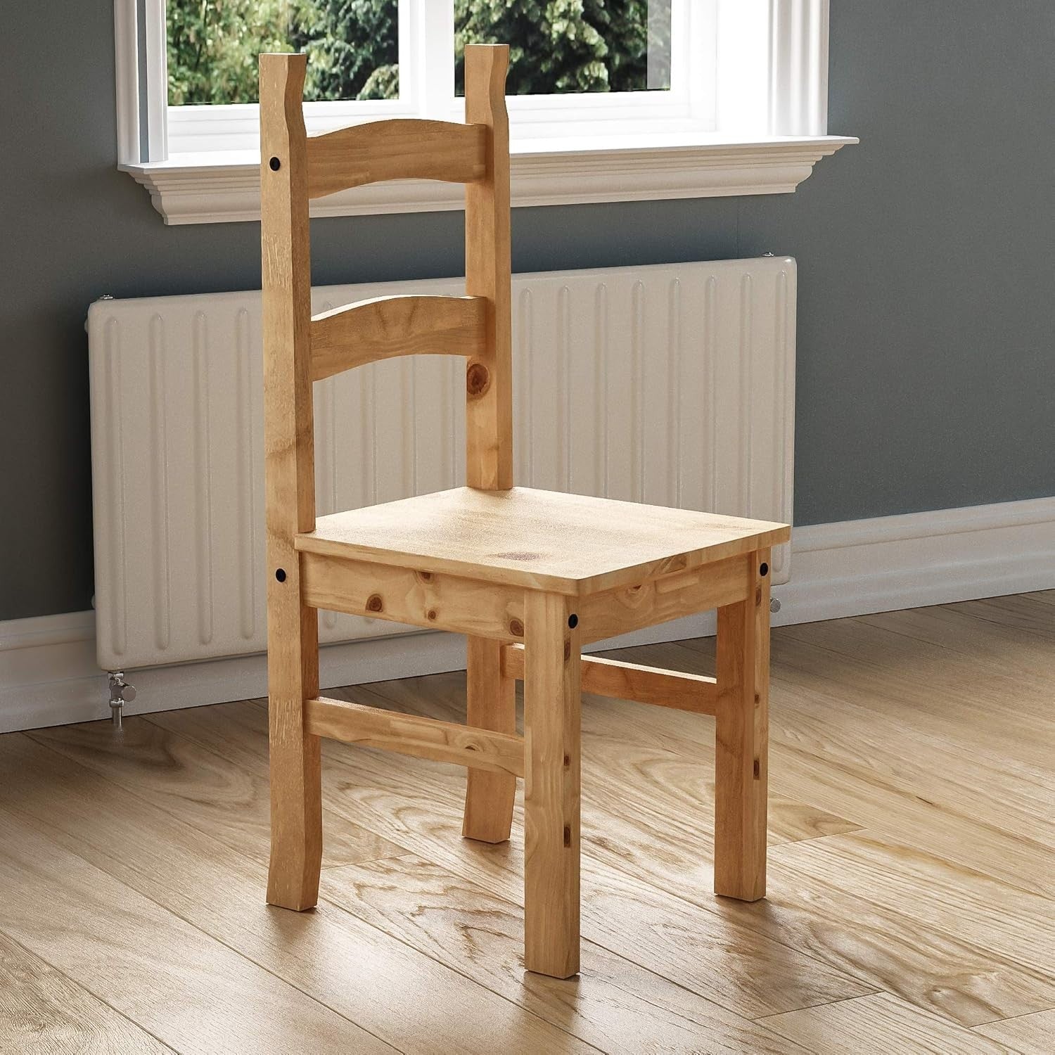 Pine 4-Seater Dining Table Set | Solid Wood, Compact, Easy Assembly