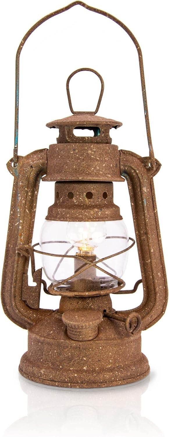 LED Rusty Garden Lantern Light Hanging or Standing Outdoor Decor