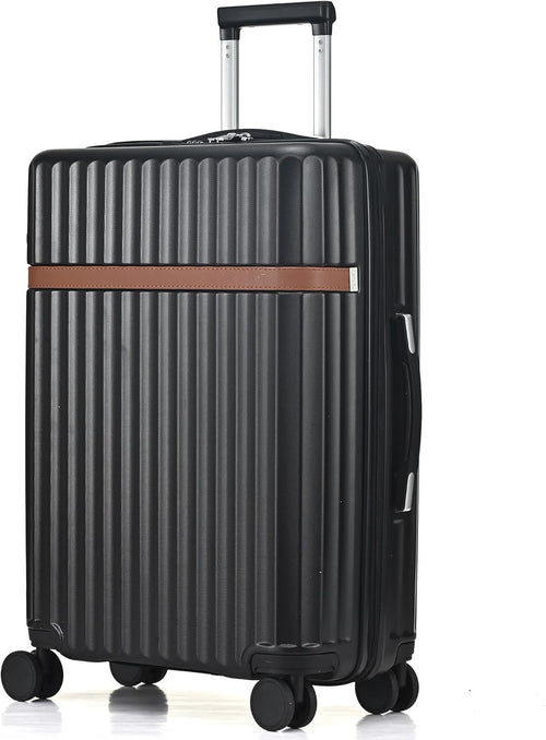 24 Inch Medium Hard Shell Suitcase PC ABS Lightweight 4 Spinner Lock Black