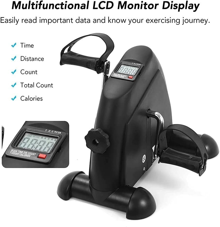 Electric Mini Pedal Exerciser LCD Seated Fitness Rehab Bike