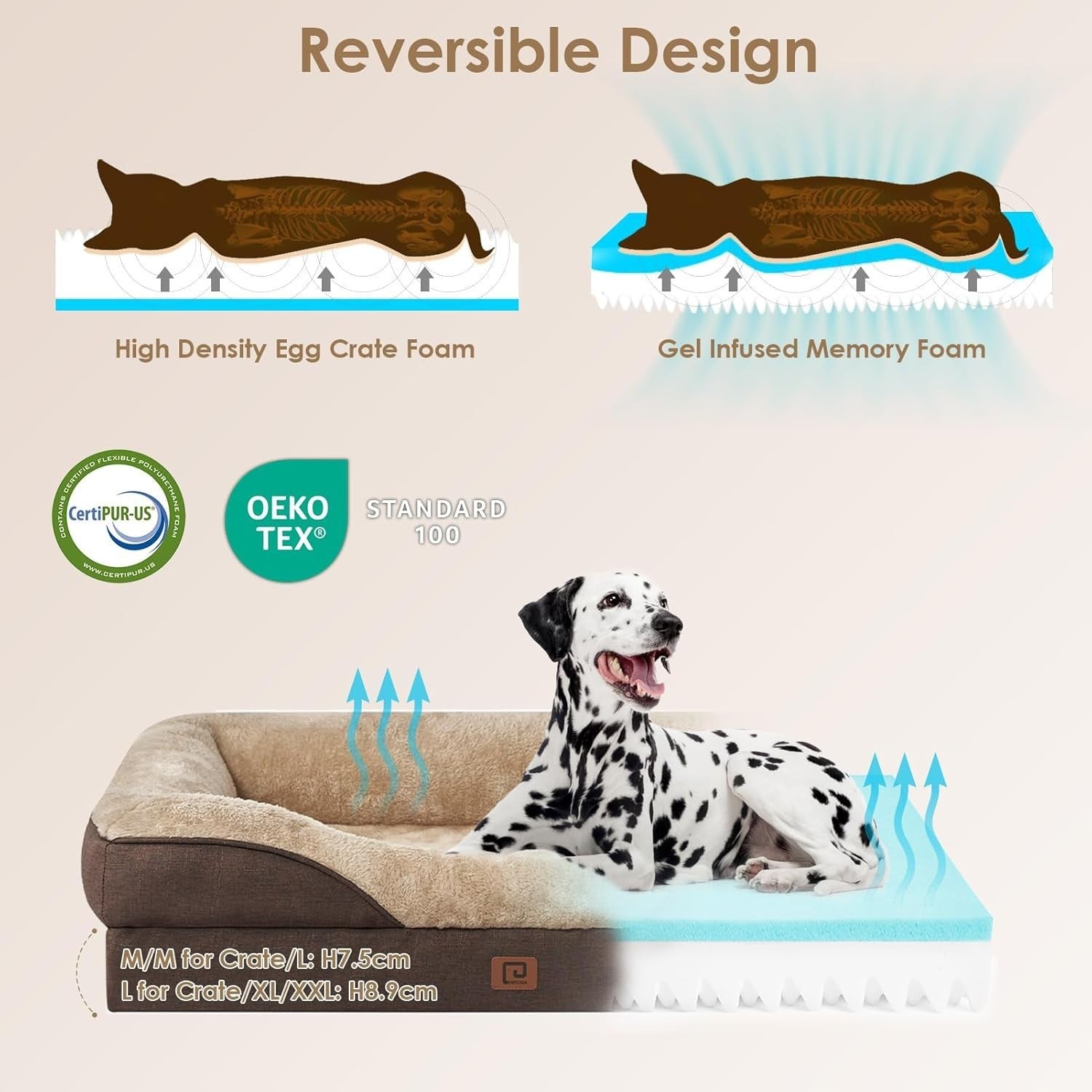 XXXL Giant Orthopedic Memory Foam Dog Bed Waterproof 132x104x20cm