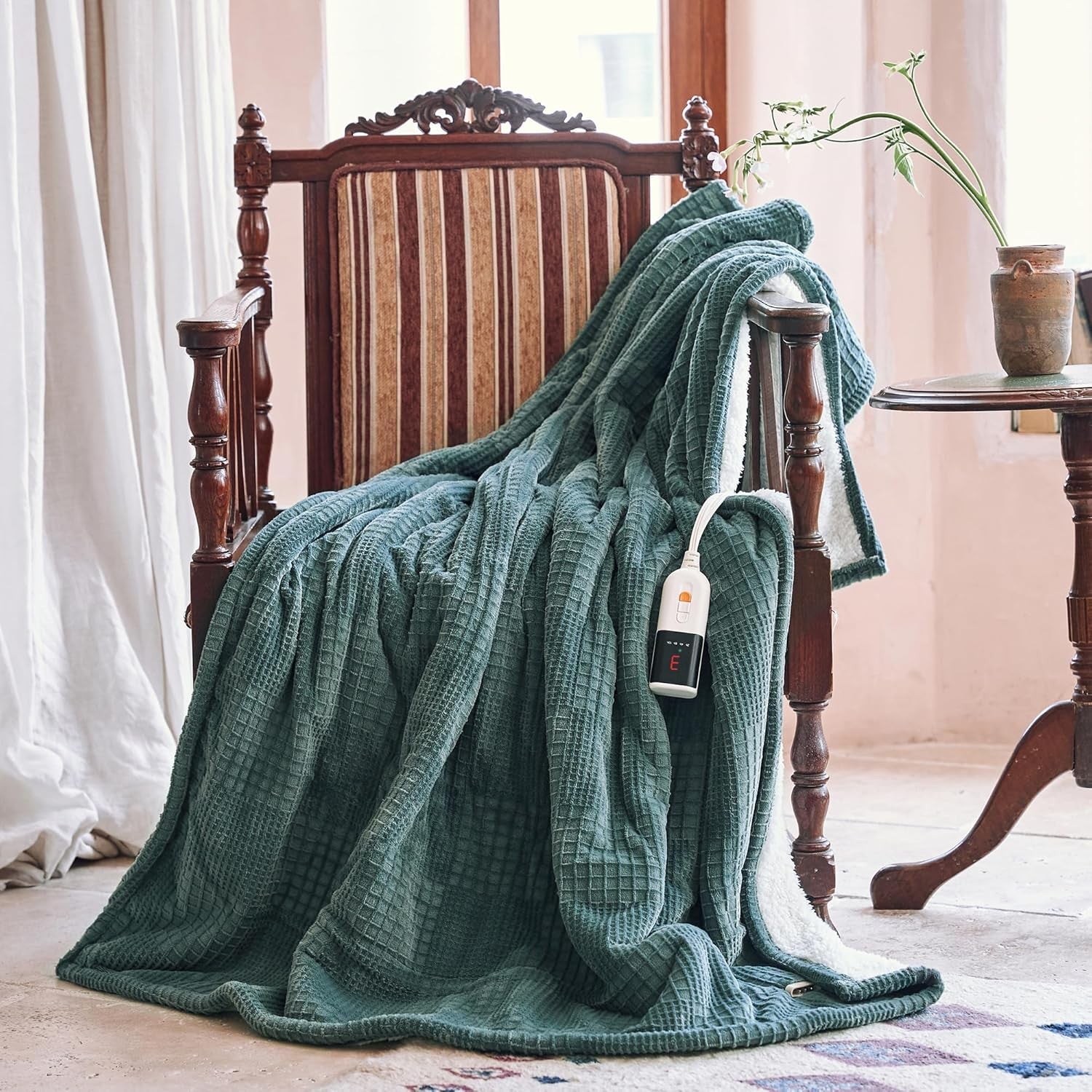 Electric Heated Throw Blanket 130x160cm 9 Heat Timer Off Washable