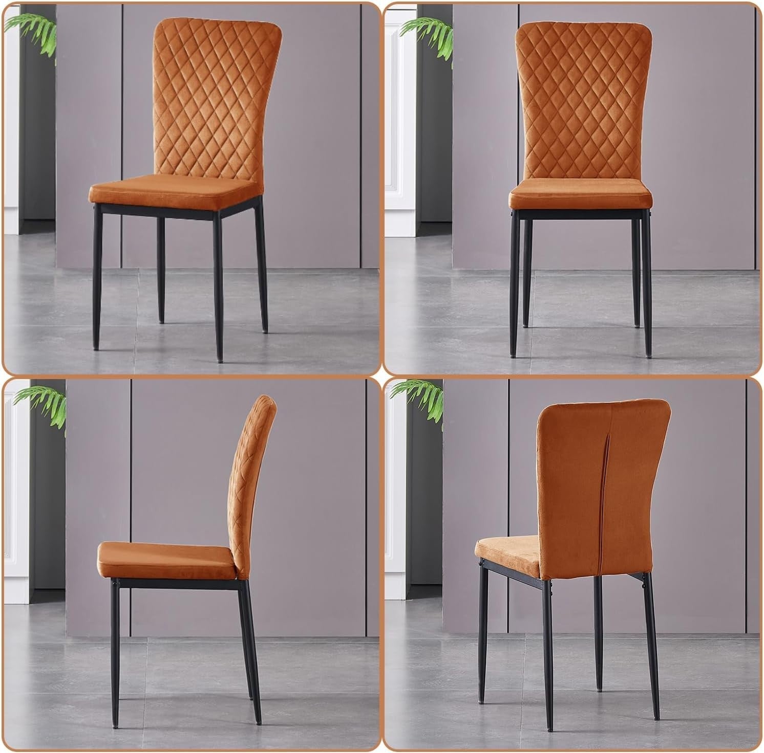 Modern Velvet Dining Table & Chairs Set | High Back Comfort | Oak 150cm