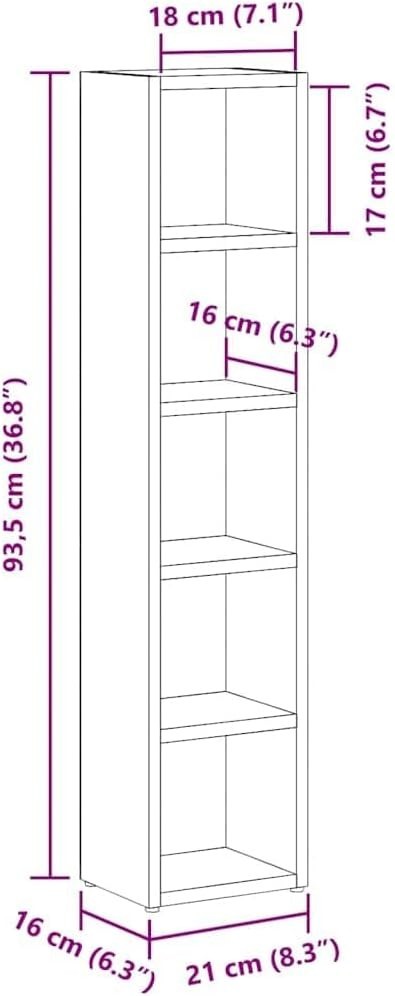 2 Pack CD Storage Cabinets Media Shelf Bookcase Display Unit Oak 93cm
