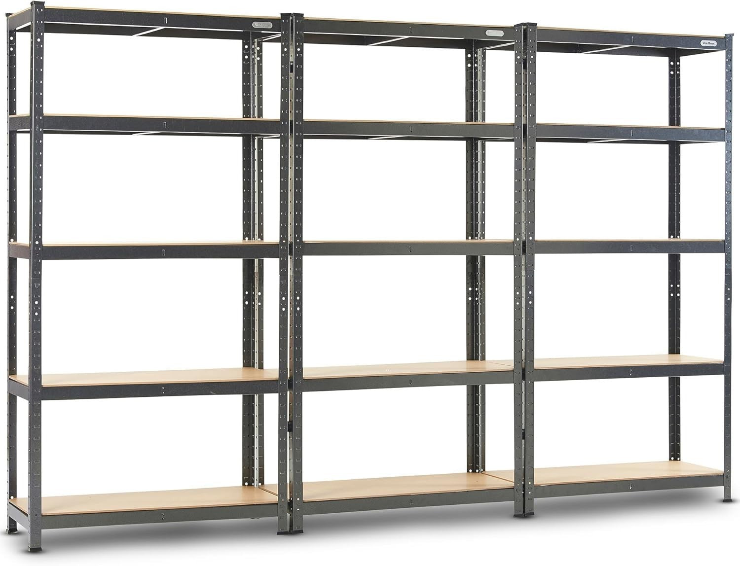 3-Pack 5-Tier Garage Shelves 180x90x40cm Heavy-Duty Adjustable Steel