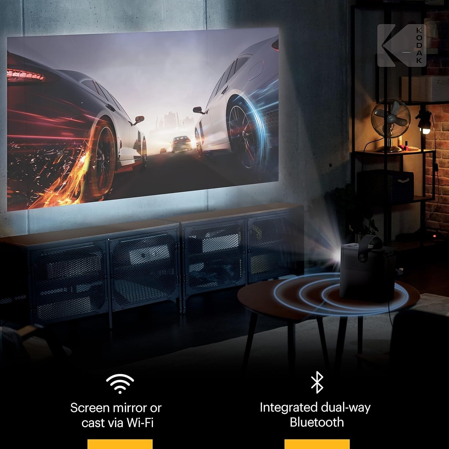 Mini 1080P Smart Projector Android TV WiFi Bluetooth Portable 120”