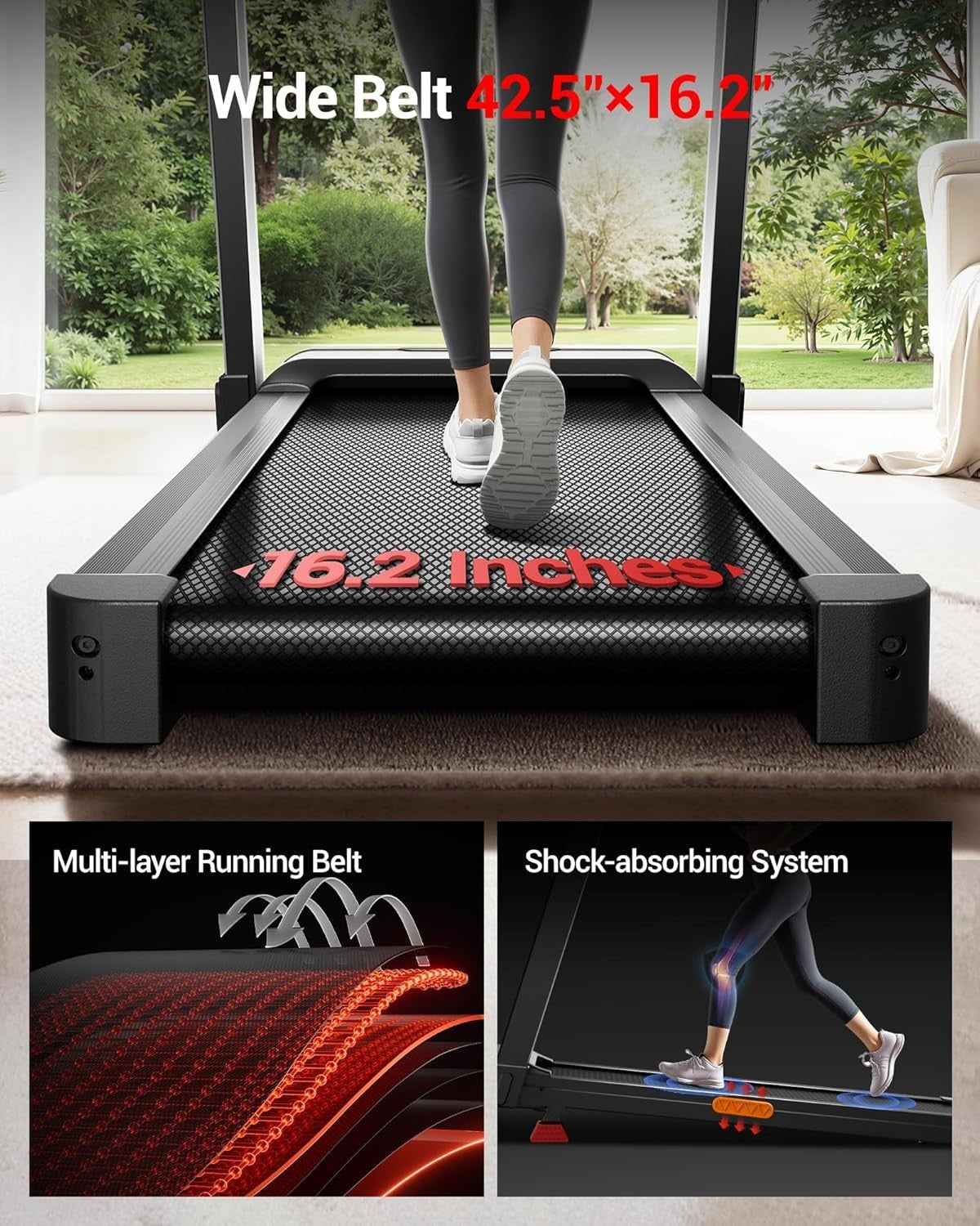 Foldable Treadmill 14KM/H 20% Incline 180KG Capacity LED Display