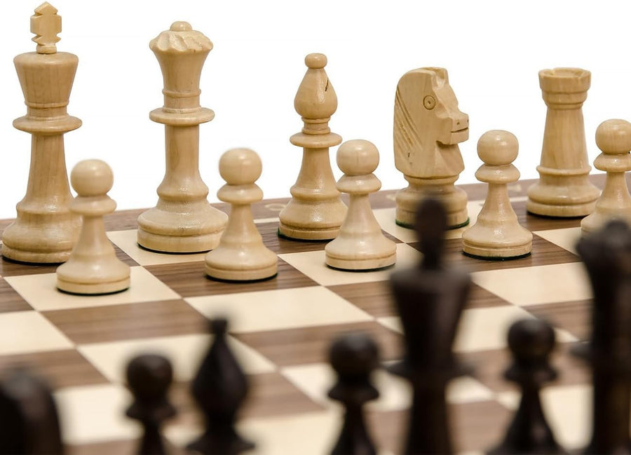 48cm Tournament Wooden Chess Set – Weighted Staunton No.5 Pieces & Folding Board