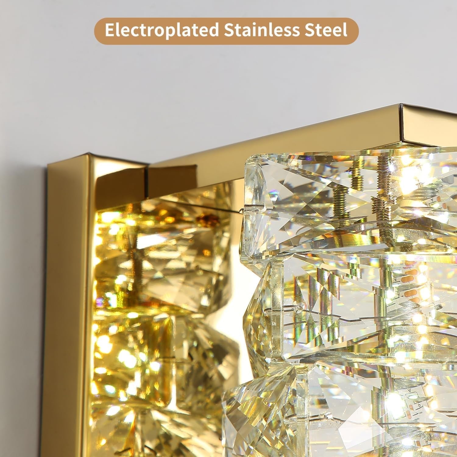 Gold Crystal Wall Light LED Sconce | Luxury Hallway Bedroom Fixture