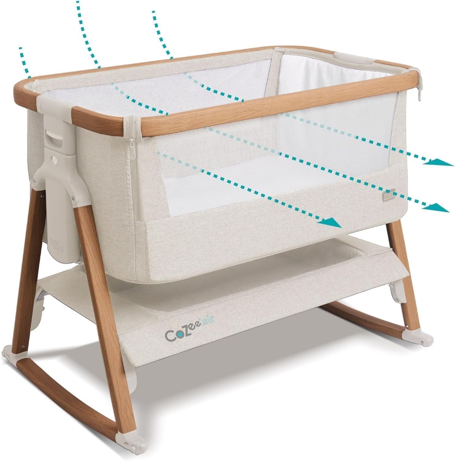 Foldable Baby Bedside Crib Co-Sleeper Cot with Mattress Travel Bag 2 Sheets