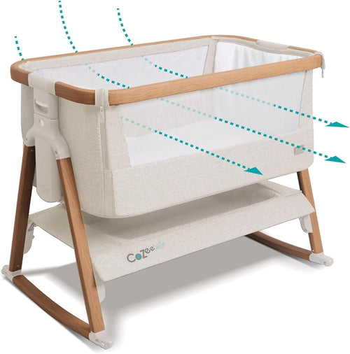 Foldable Baby Bedside Crib Co-Sleeper Cot with Mattress Travel Bag 2 Sheets