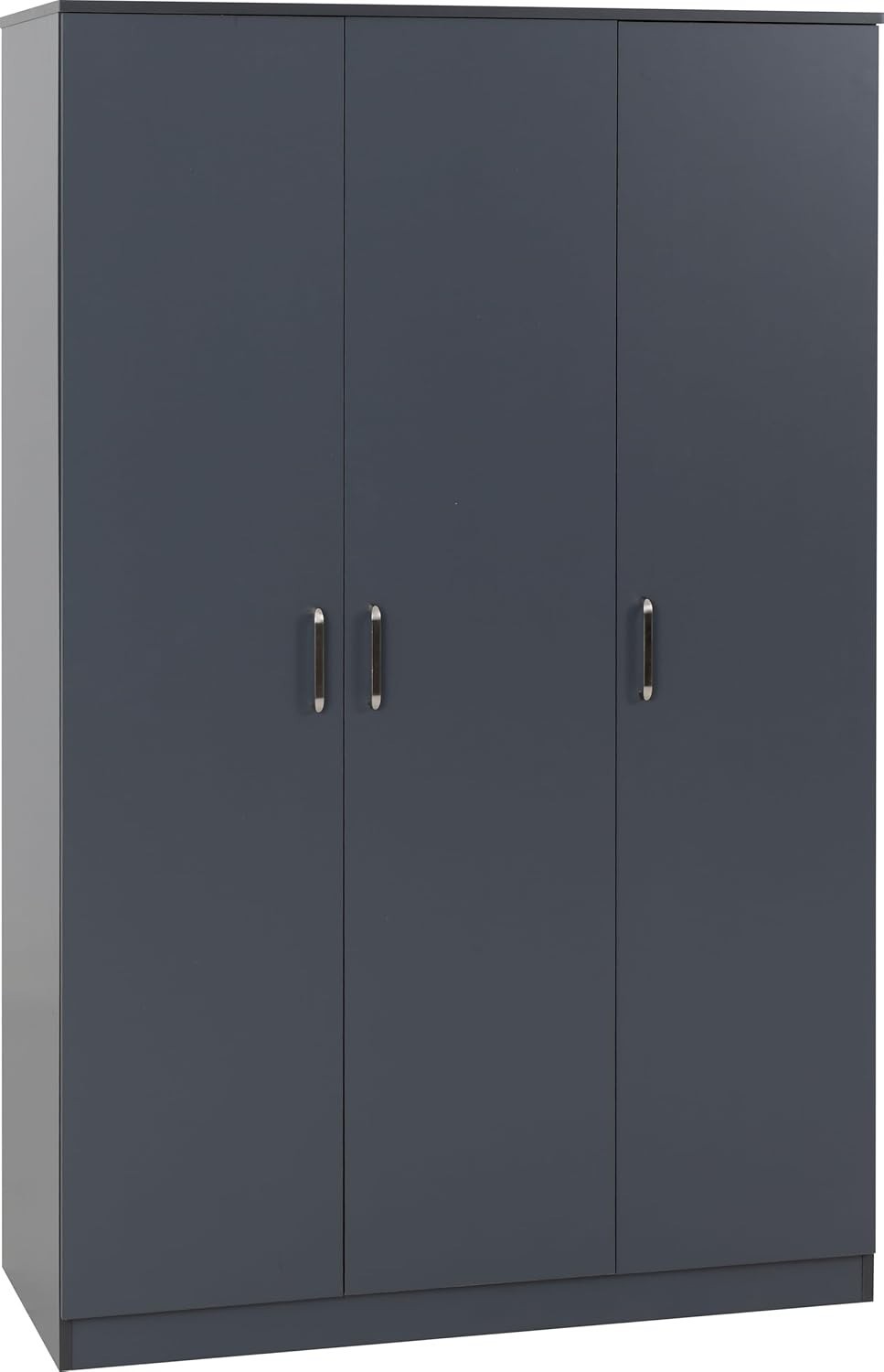 3 Door Dark Grey Wardrobe Modern Clothes Storage Cupboard Bedroom