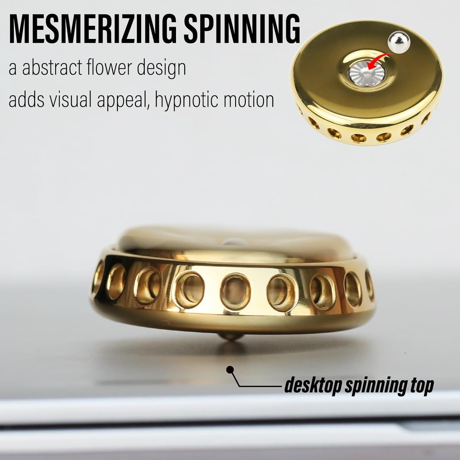 Gold Flower Metal Fidget Spinner Silent DIY Coin Top Slider