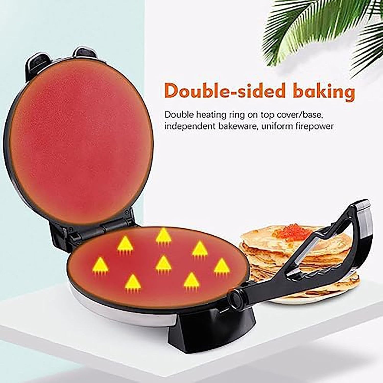 Electric Crepe & Pancake Maker 1400W Non-Stick Double-Sided Roti Chapati Machine