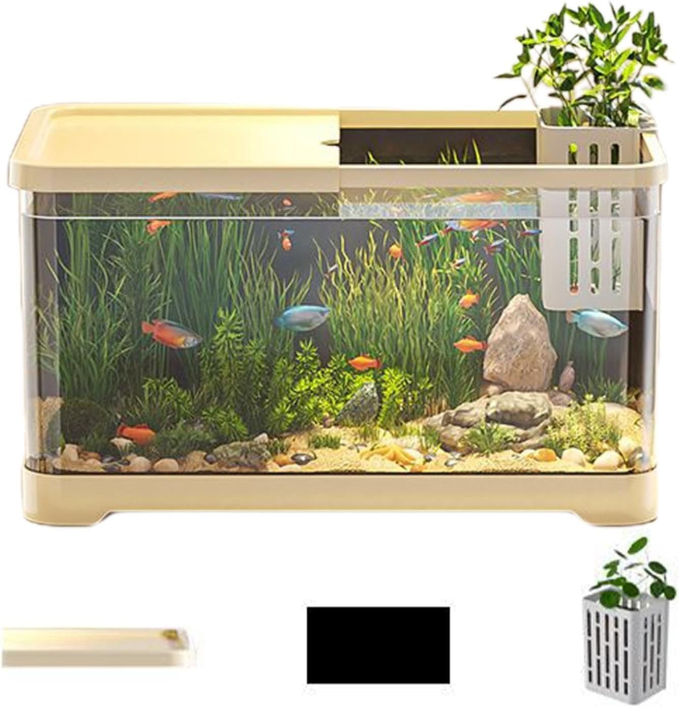 Small Decorative Fish Tank Kit | Saltwater & Freshwater Aquarium Set