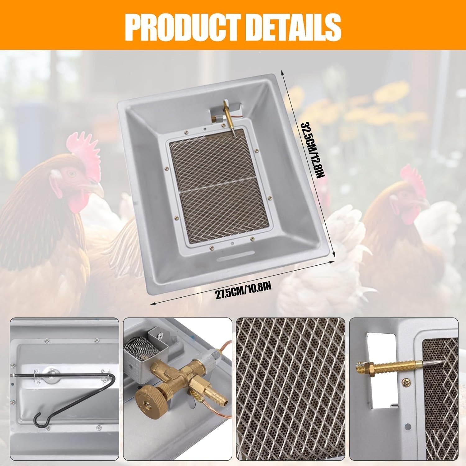 Chicken Gas Heater Infrared Ceramic Brooder 15 Birds