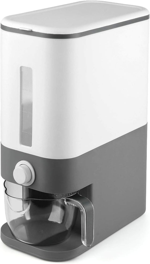 10KG Rice Dispenser Sealed Grain Storage Container with Measuring Bowl