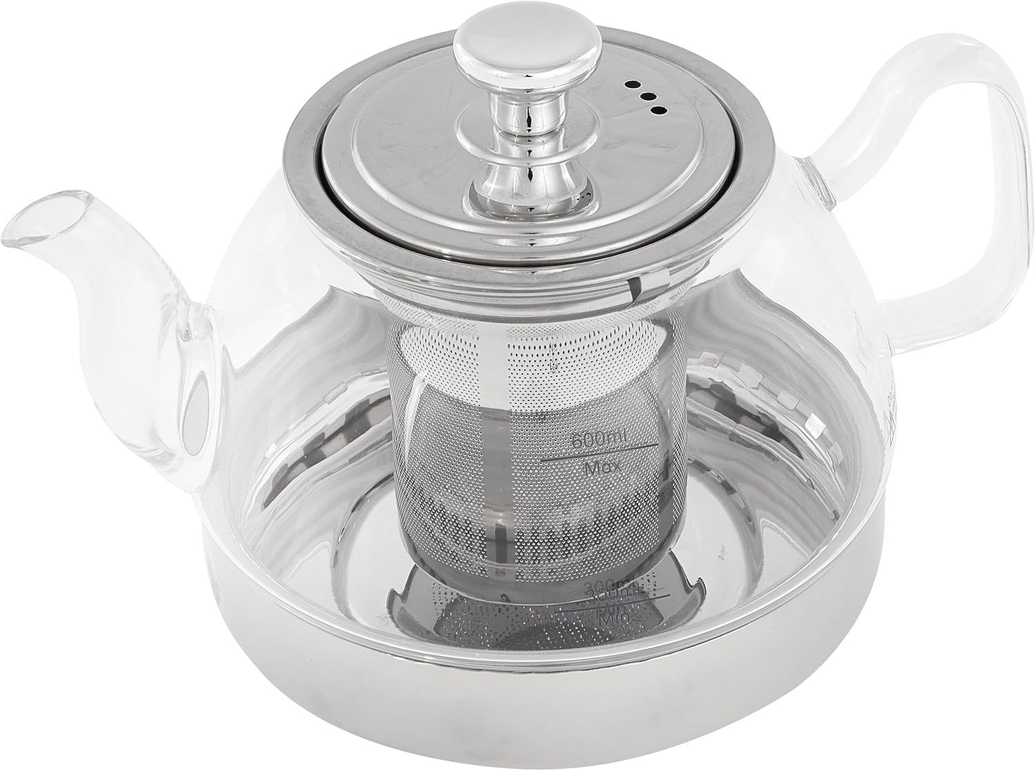 Induction Glass Teapot 800ml with Stainless Steel Filter BPA Free