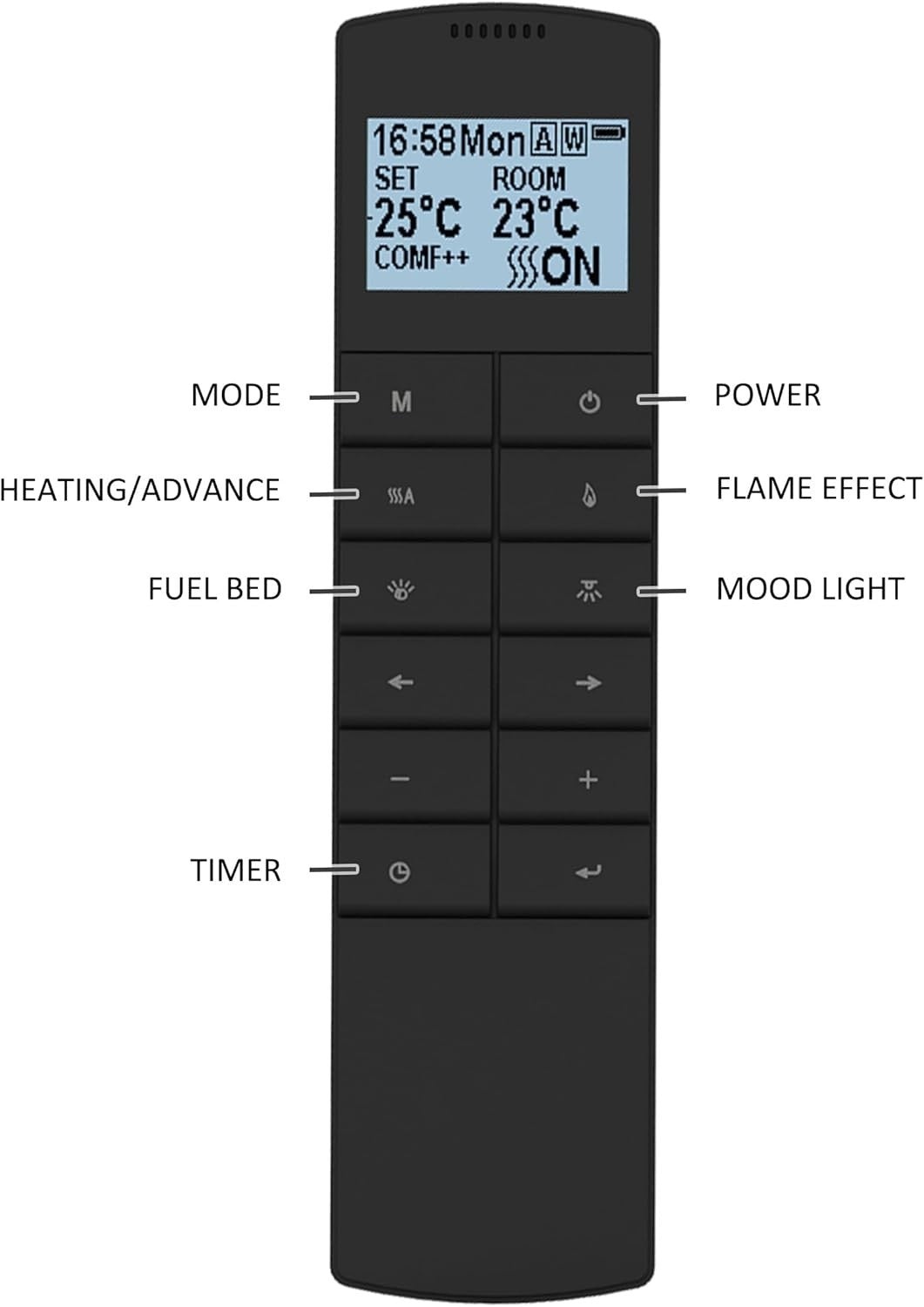 78" 3D Wall Mounted Electric Fireplace LED Log Flame Heater Inset Glass
