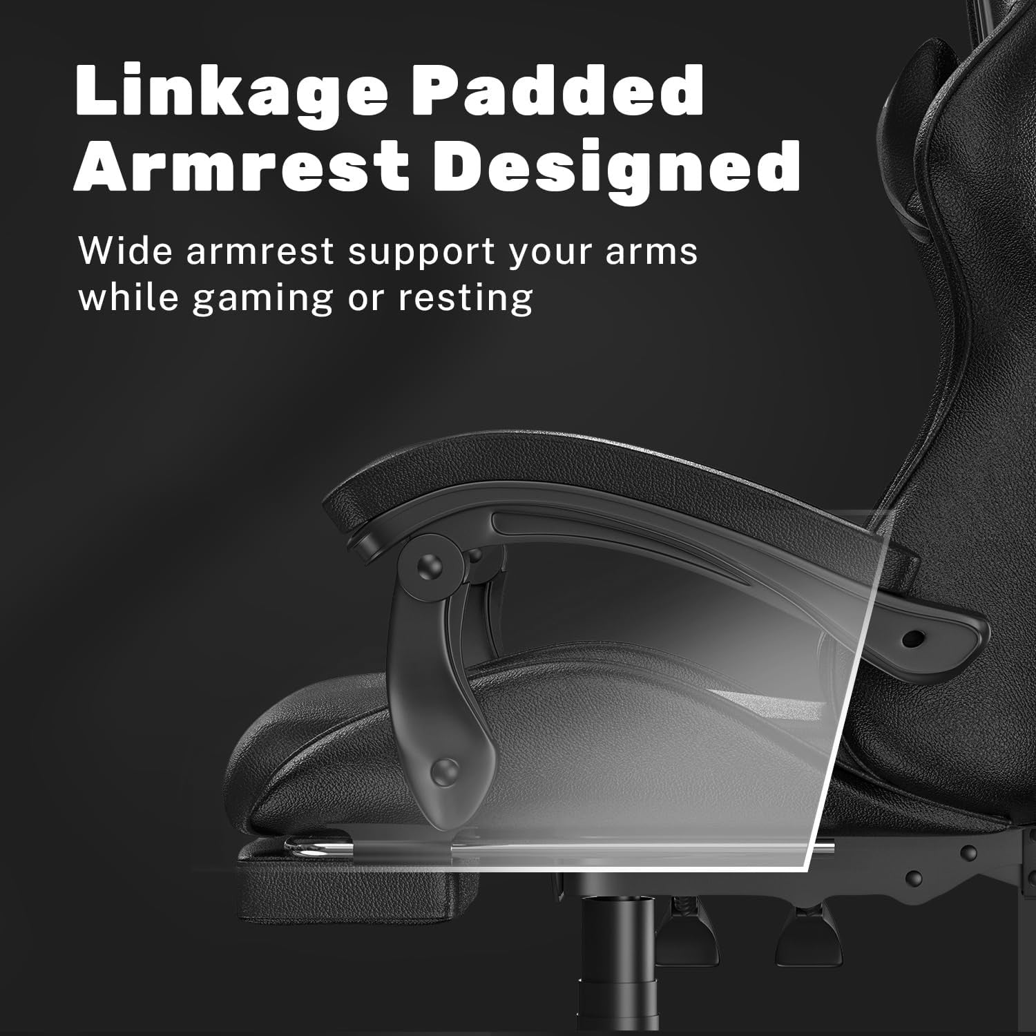 Ergonomic Gaming Chair Recliner w/ Footrest Lumbar Support Black