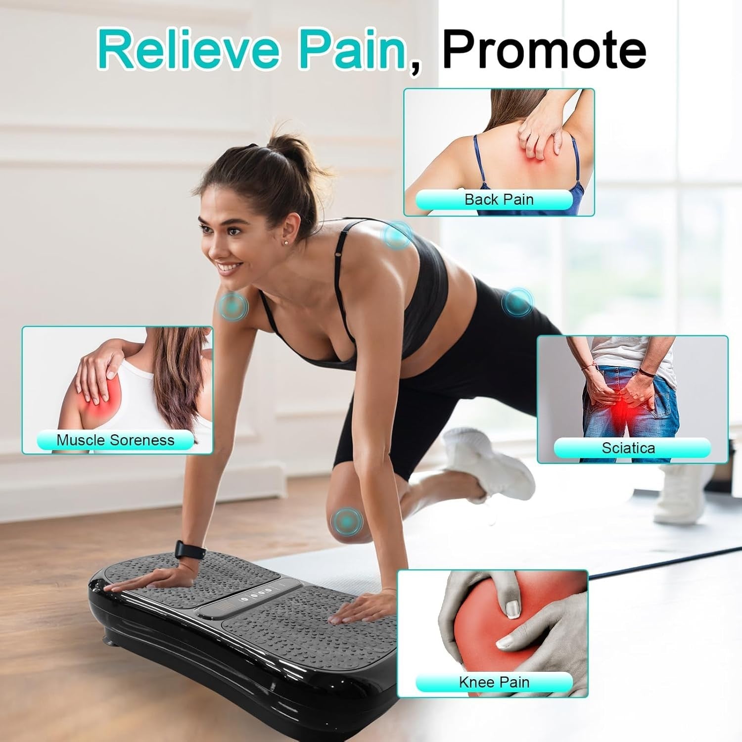 Bluetooth Vibration Plate Lymphatic Drainage Full Body 330lb