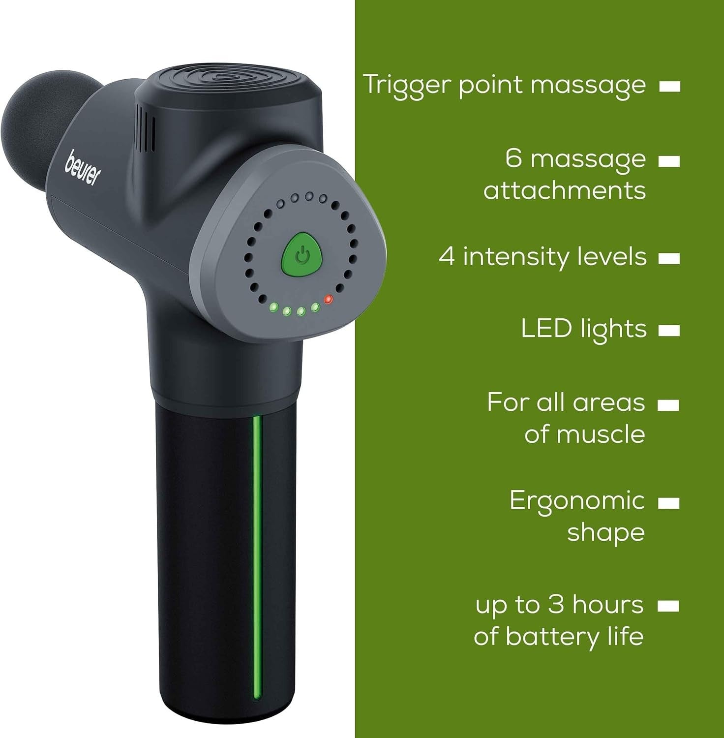 Deep Tissue Massage Gun for Muscle Recovery 6 Heads 4 Speeds Powerful