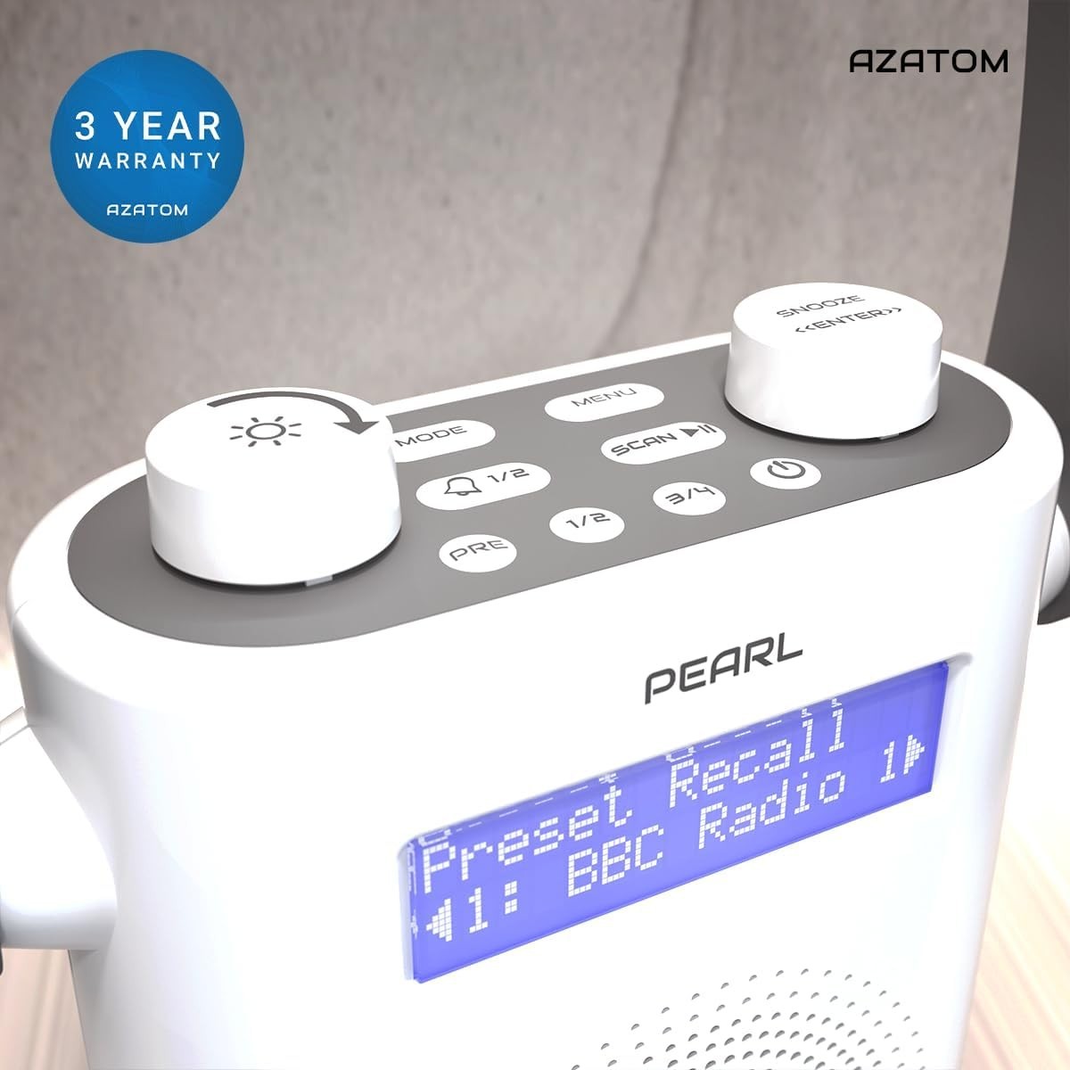 Waterproof DAB/DAB+ FM Shower Radio with Bluetooth & Rechargeable Battery