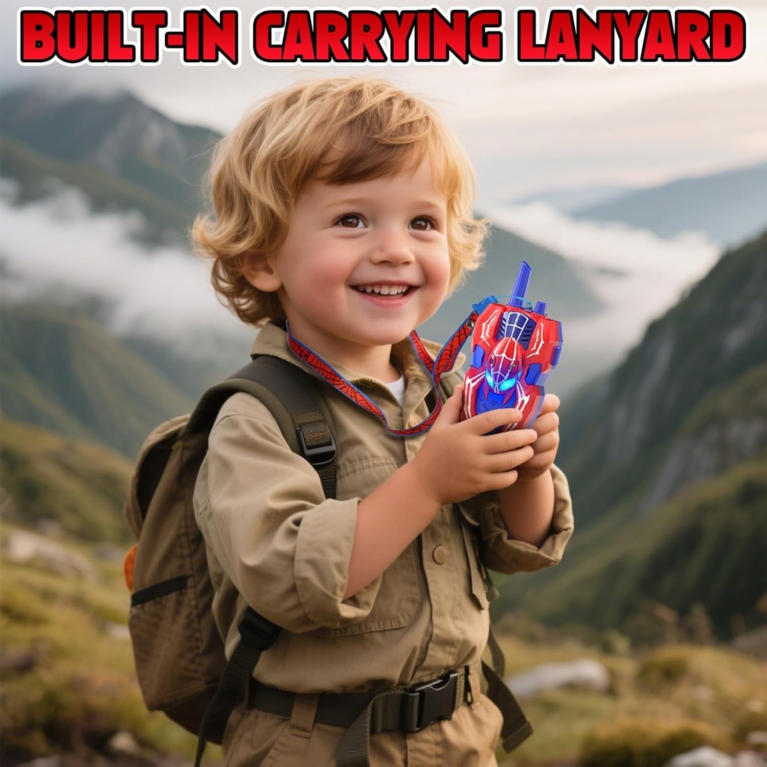 Kids Walkie Talkies 2 Pack Spider Toy Long Range Outdoor Gift Boys