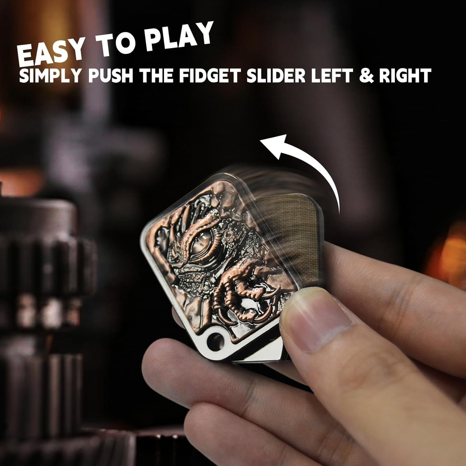 Dragon Metal Fidget Slider Ratchet Click EDC Stress Relief ADHD