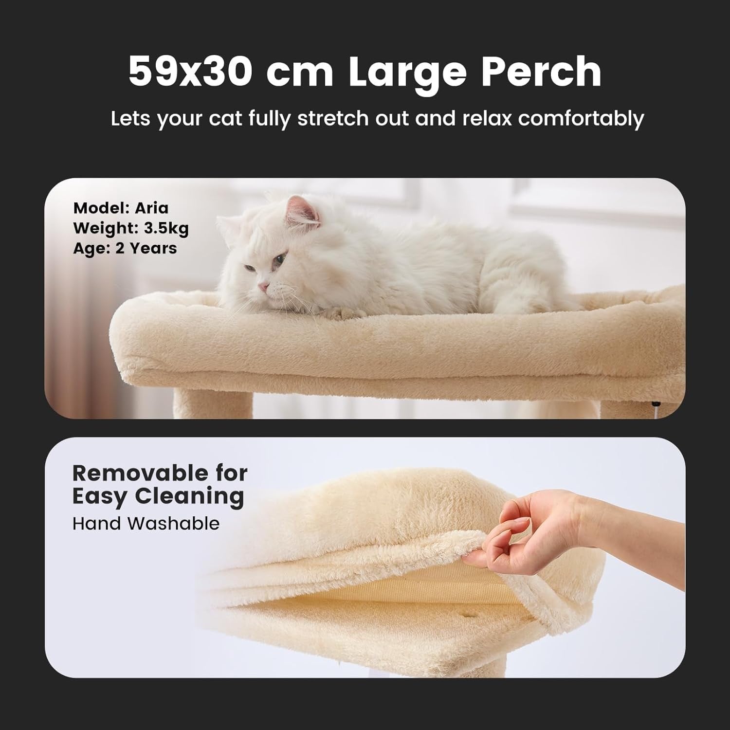 Cat Tree Tower 105cm 4 Level Scratching Post Condo Hammock Centre