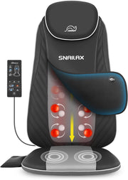 Shiatsu Back Massager with Heat Deep Kneading Chair Pad Full Back & Neck Relief