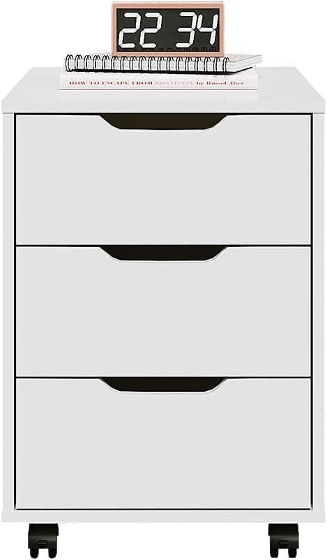 Rolling 3 Drawer File Cabinet Under Desk Mobile Office Storage Unit