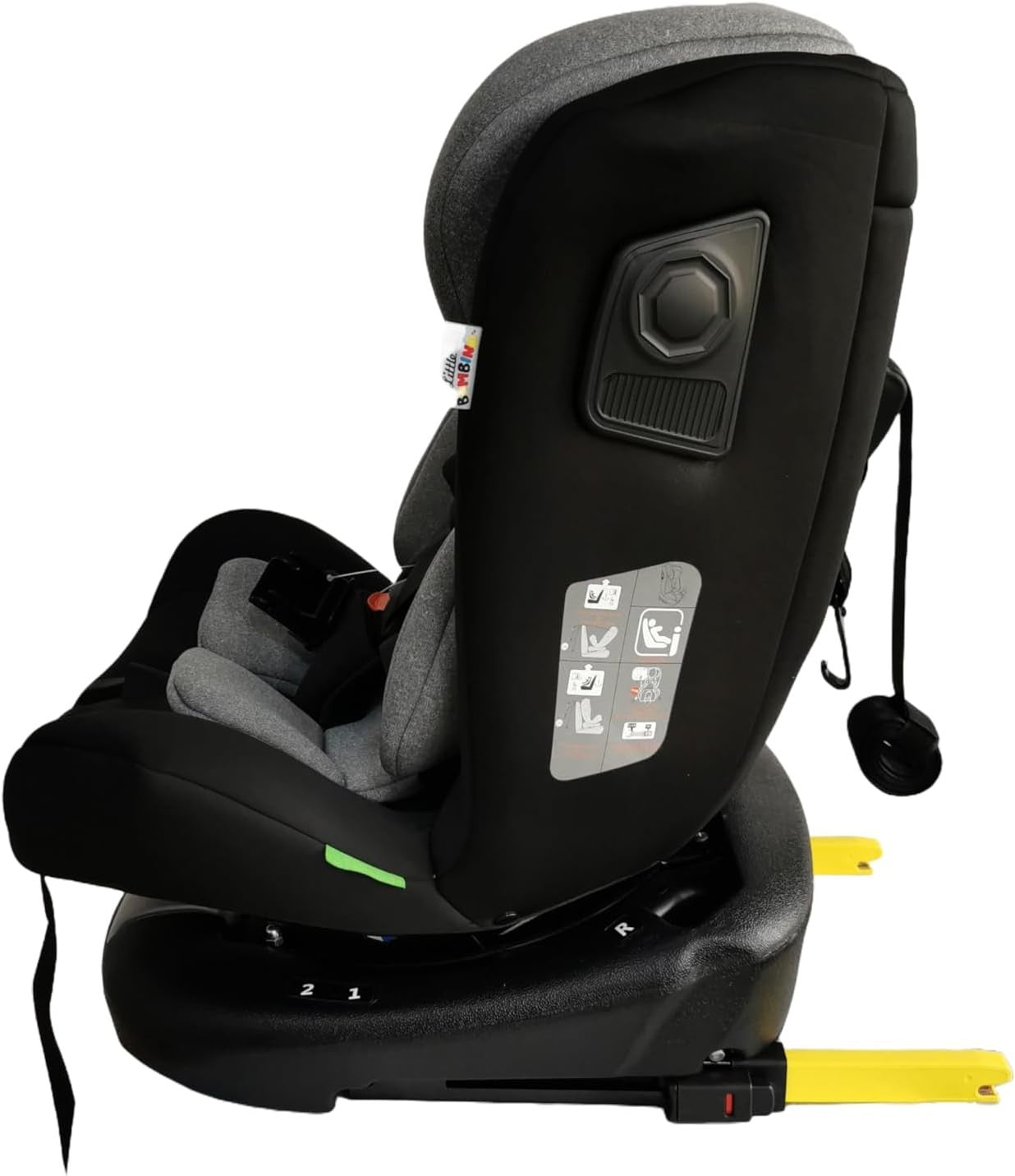 360° Rotating i-Size Car Seat ISOFIX R129 0–36kg Birth to 12 Years Black Grey