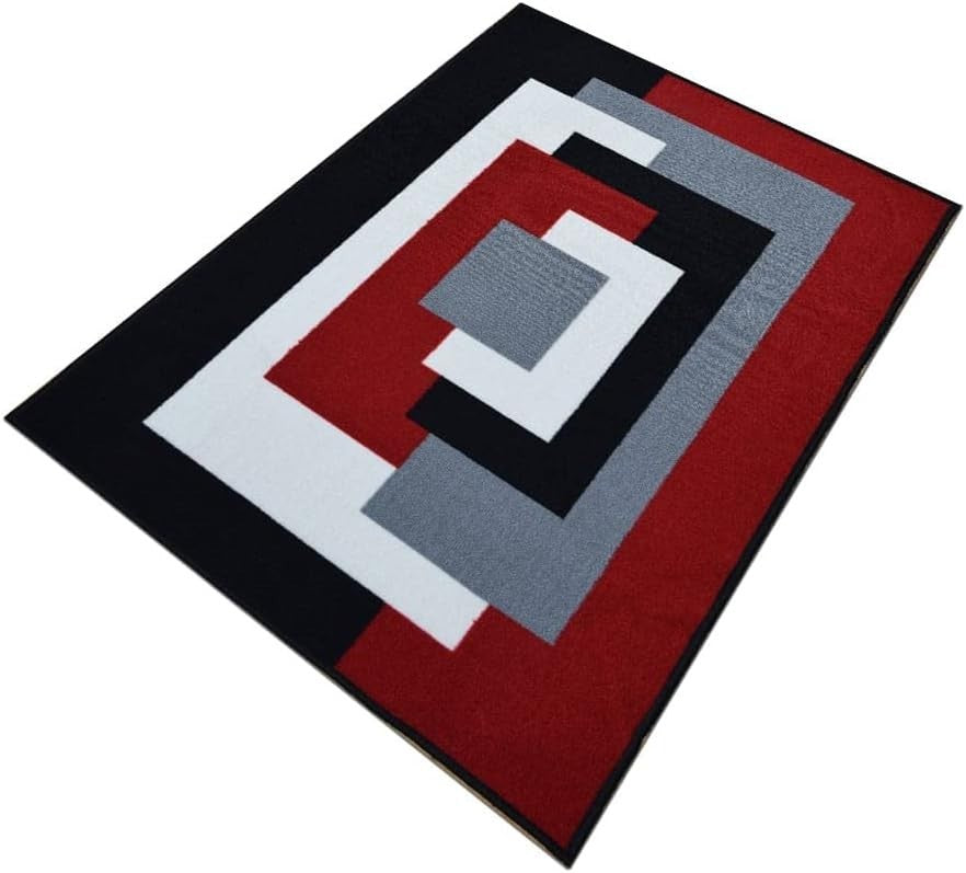 Bold Geometric Area Rug 120x170cm Non Slip Modern Living Room Floor Carpet