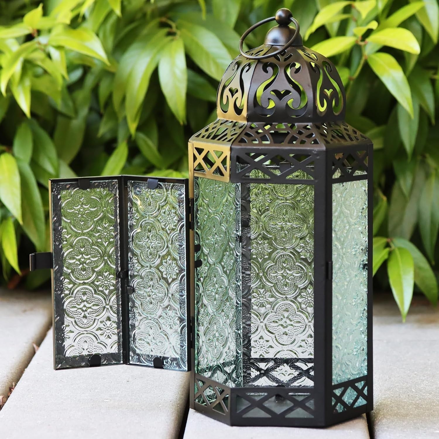 Set of 3 Moroccan Candle Lanterns Iron & Glass Home Wedding Decor