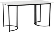 Modern Marble Dining Table 140x80cm Metal Frame White Black Kitchen Desk