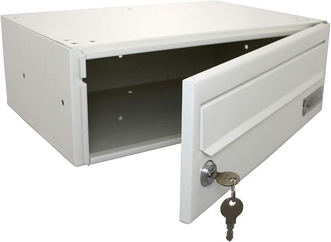 Lockable Wall Mounted Post Box Secure Mailbox for Flats | White | C4 Size