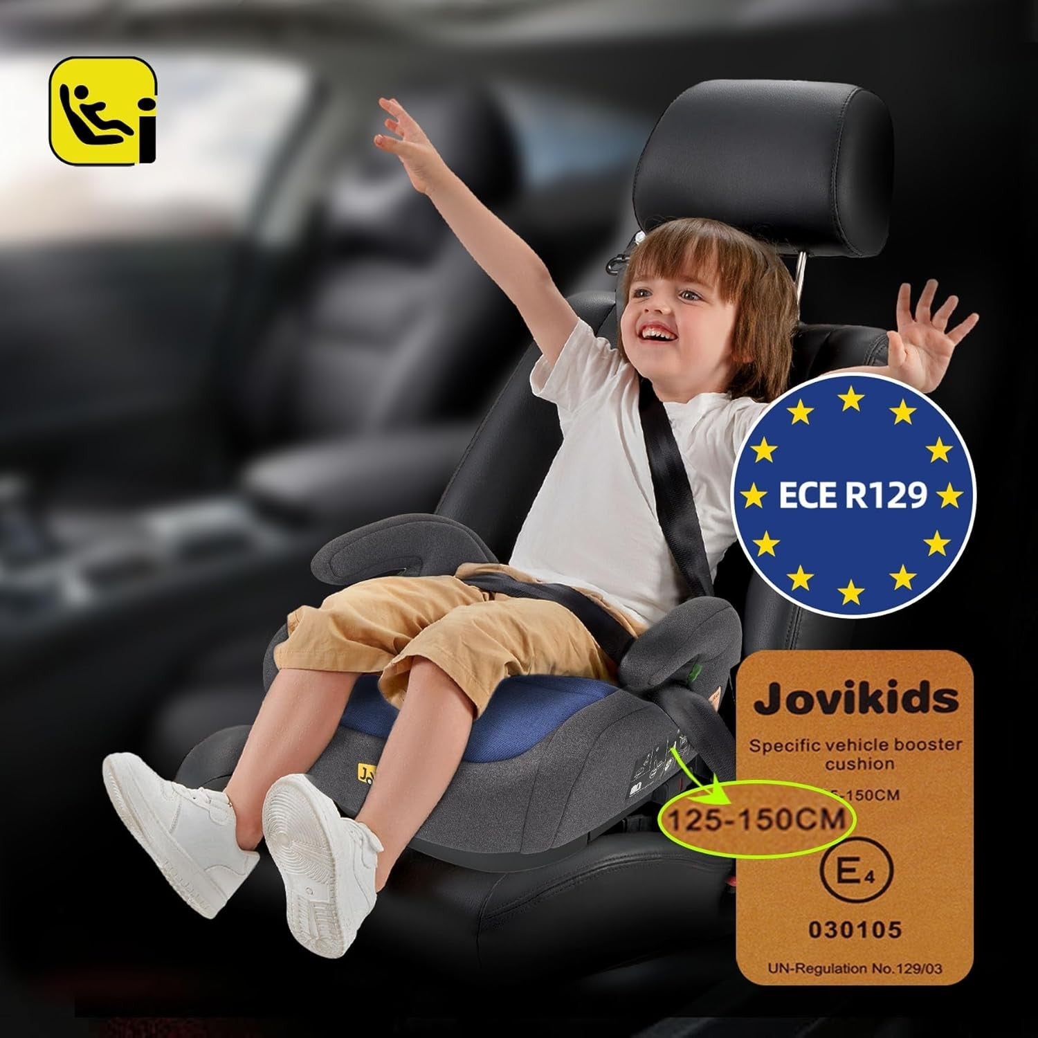 i-Size ISOFIX Seat 125–150cm Group 2/3 Kids Travel Seat