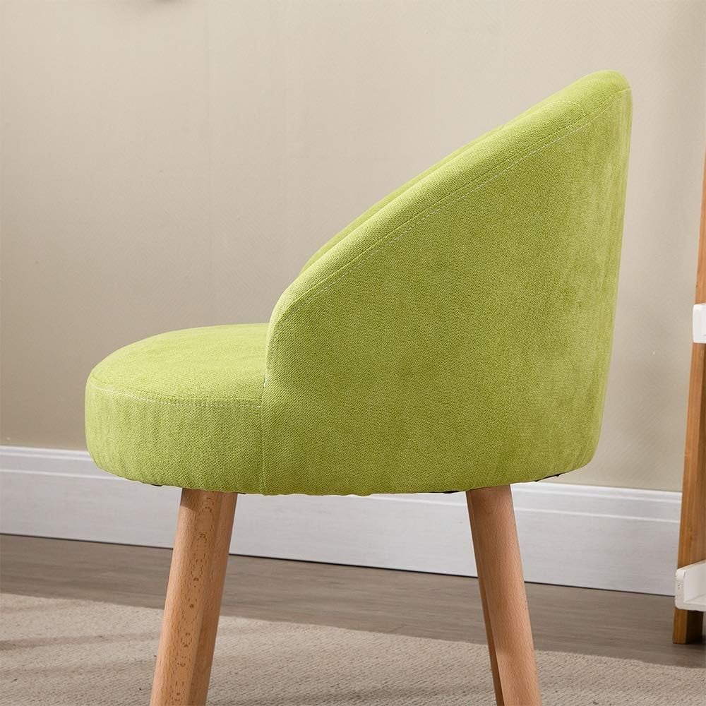 Set of 2 Green Linen Tub Chairs Lounge Side Armchairs