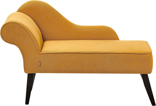 Mustard Yellow Chaise Lounge Sofa | Vintage Style, Water-Resistant, Compact