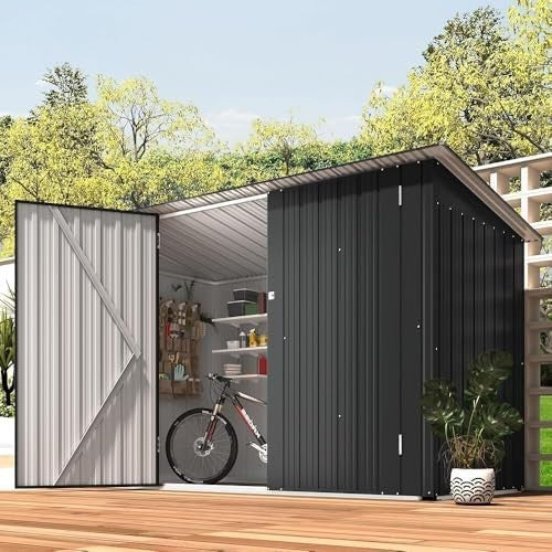 Lockable Metal Bike Shed Galvanised Steel Waterproof Outdoor Garden Storage Unit