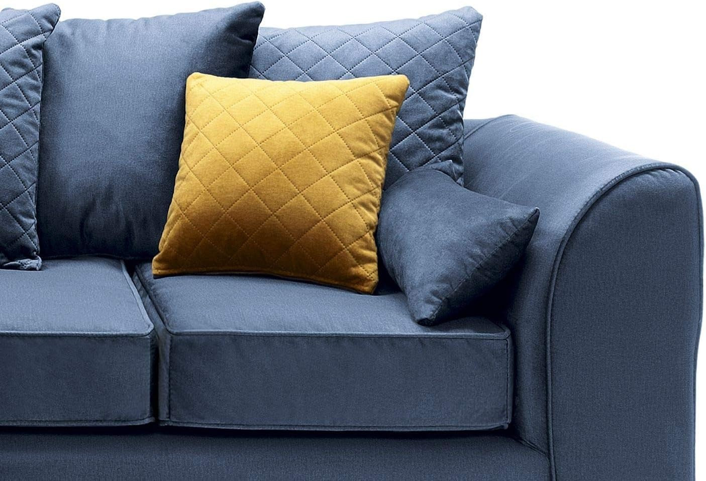 Dark Blue Velvet L Shape Corner Sofa 4 Seater – Water Repellent & Plush