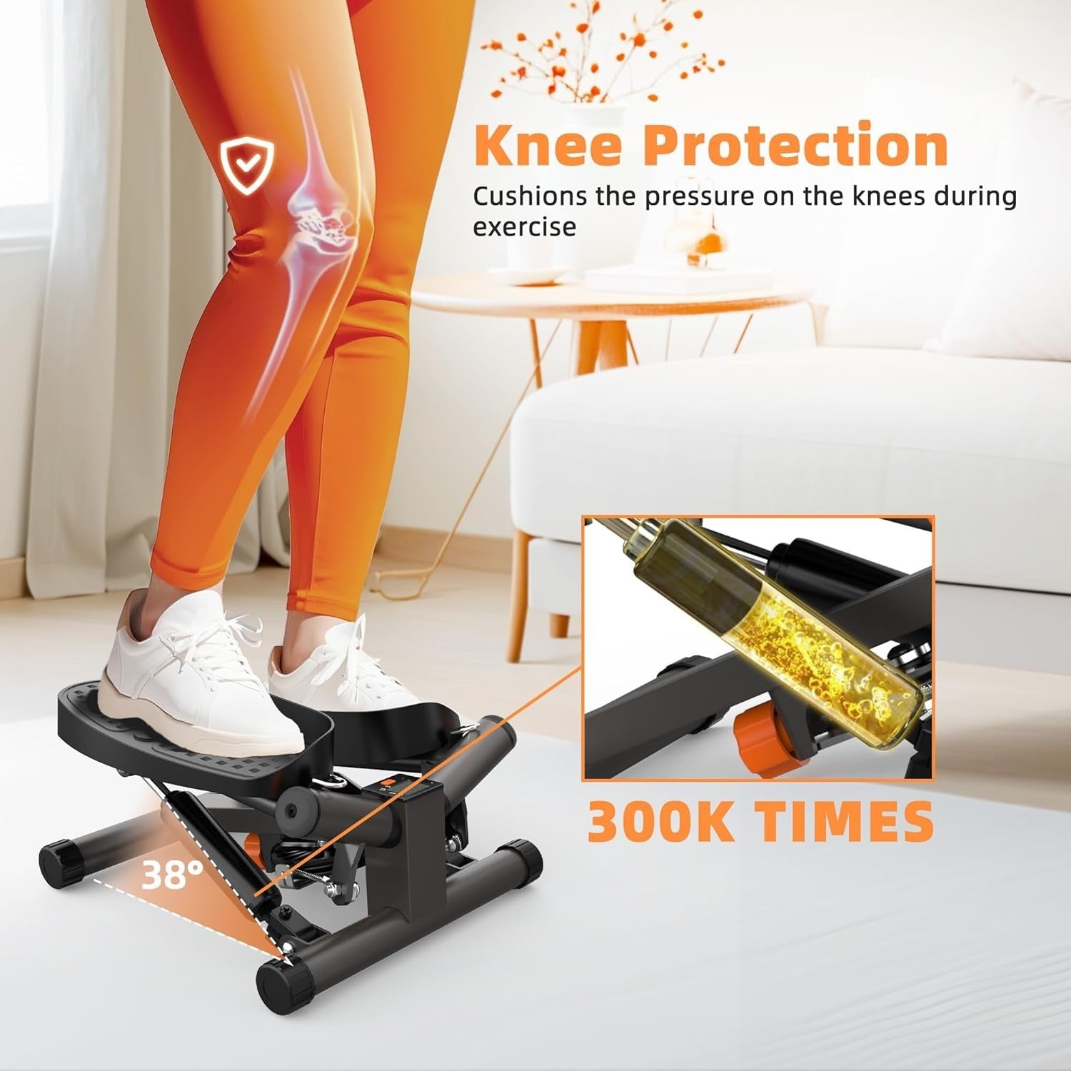 Twist Mini Stepper w/ LCD Monitor, Resistance Bands & Non-Slip Oversized Pedals