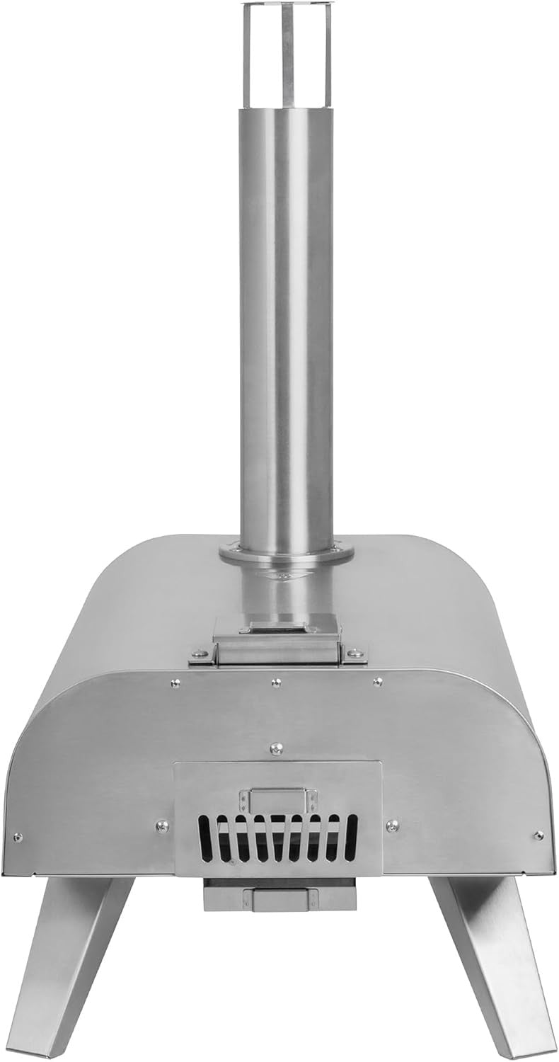 12" Outdoor Wood Fired Pizza Oven Stainless Steel Portable BBQ Smoker Grill