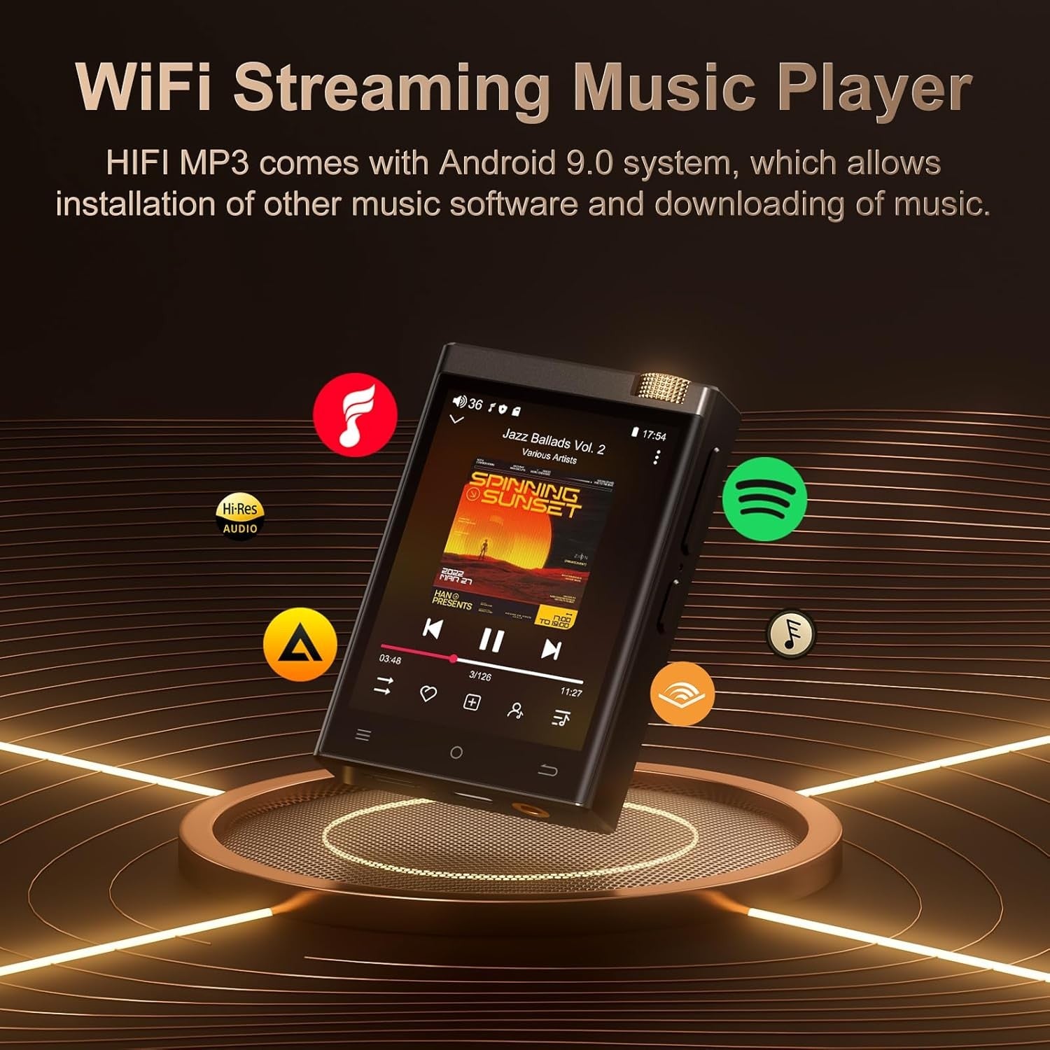 HiFi MP3 Player Black Bluetooth WiFi DSD 64GB 1TB