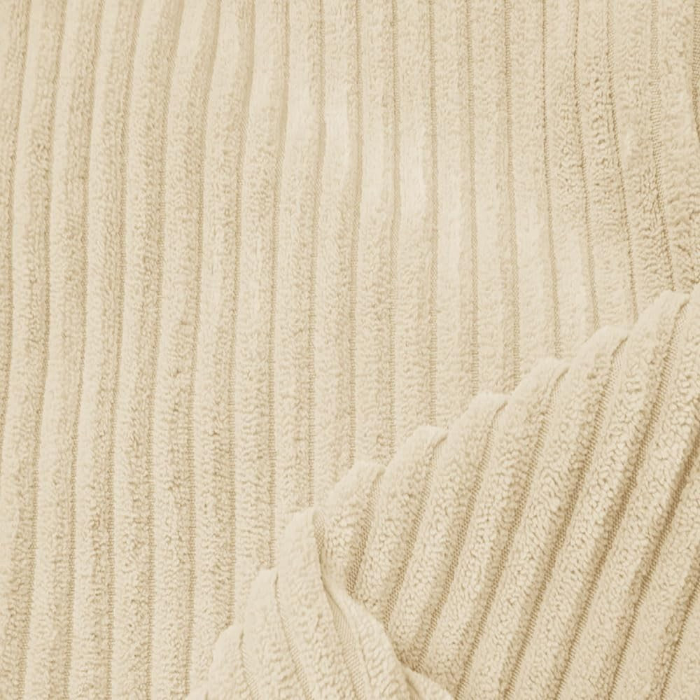 Kids Corduroy Bean Bag Chair & Footstool – Ivory, Washable, 70x80x60cm