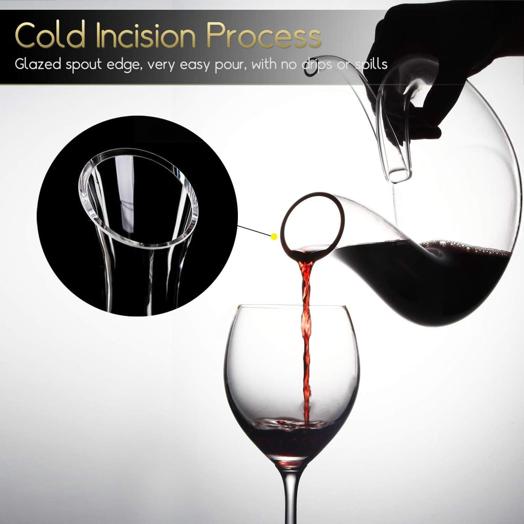 1.2L Swan Wine Decanter Hand-Blown Crystal Aerator Carafe for 750ml Red Wine