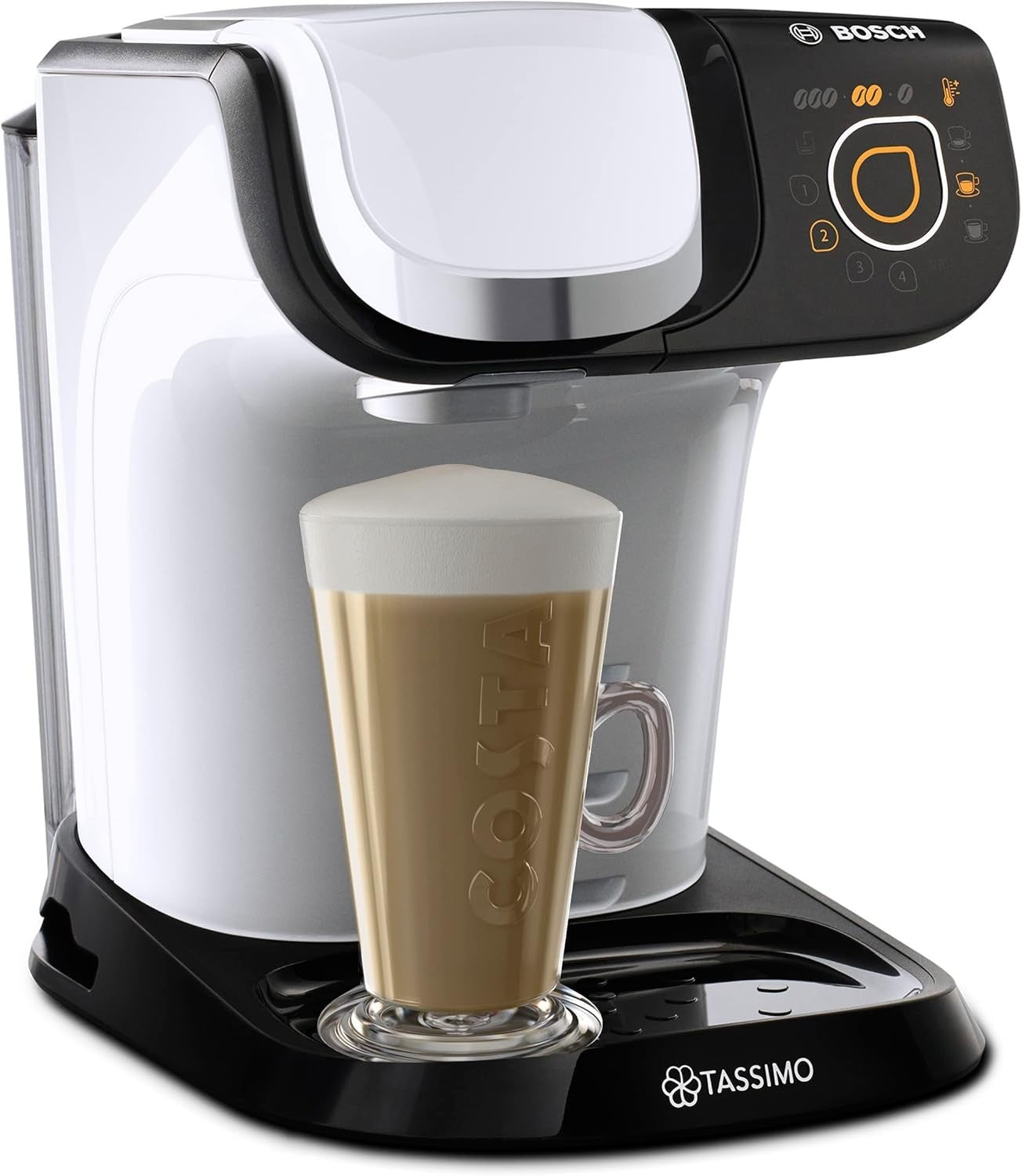 Pod Coffee Machine 1.3L Large Tank 1500W Fast Brew Auto Clean Compact White